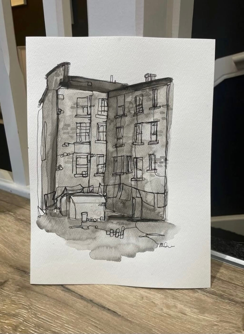 Glasgow tenement watercolour