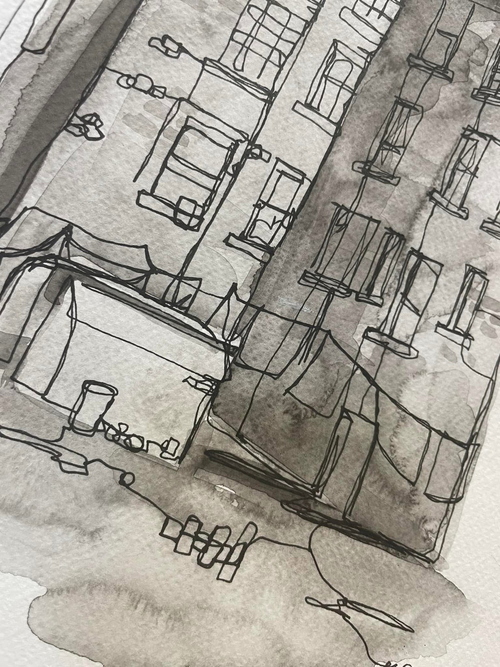Glasgow tenement watercolour
