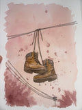 Shoes on a line - Study