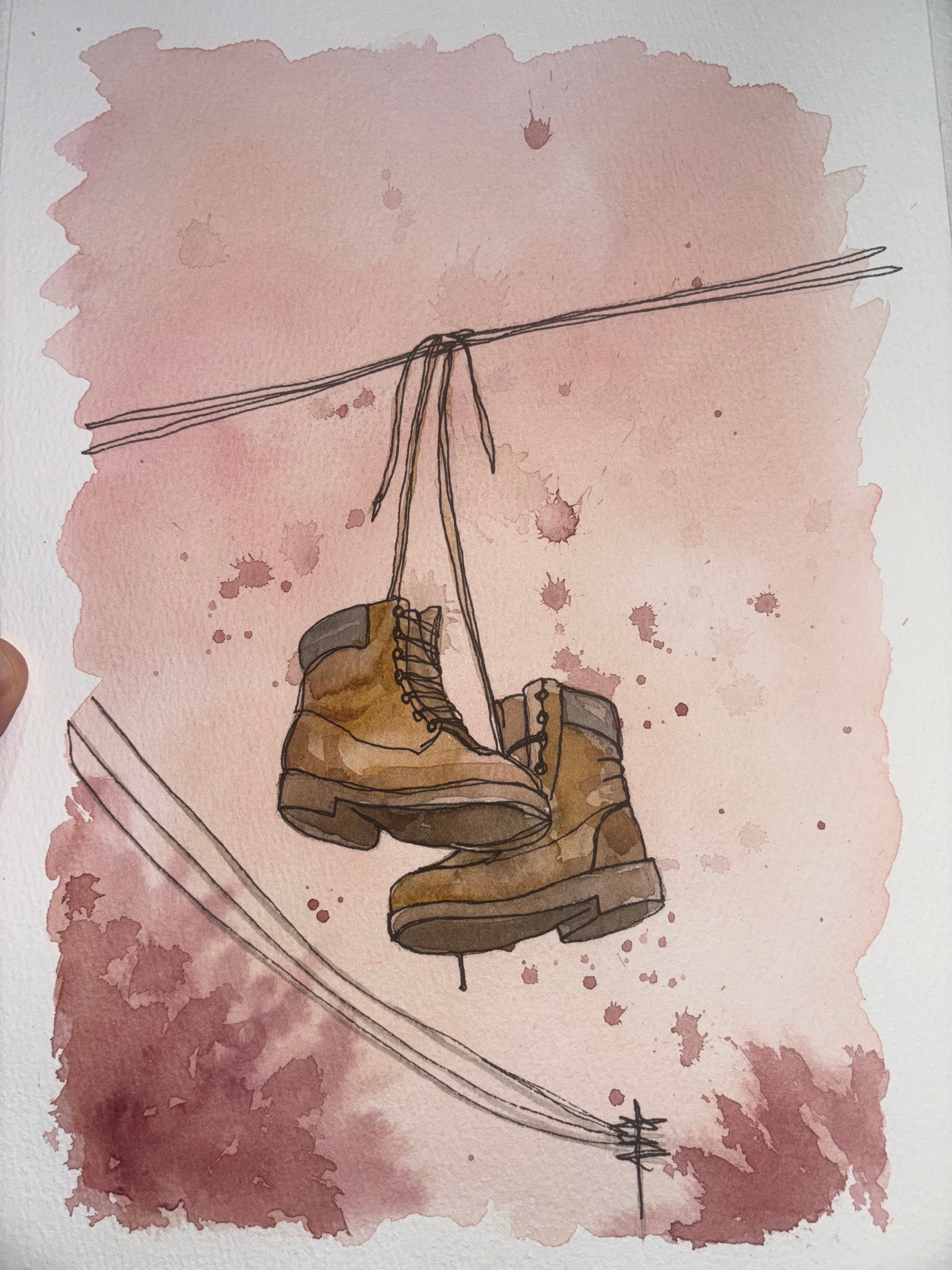 Shoes on a line - Study