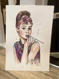 Audrey Hepburn Reimagined watercolour